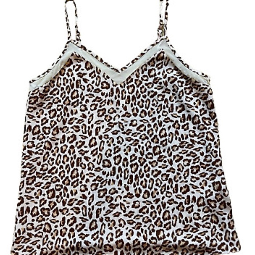 Nine West Spaghetti Strap Leopard Print Top